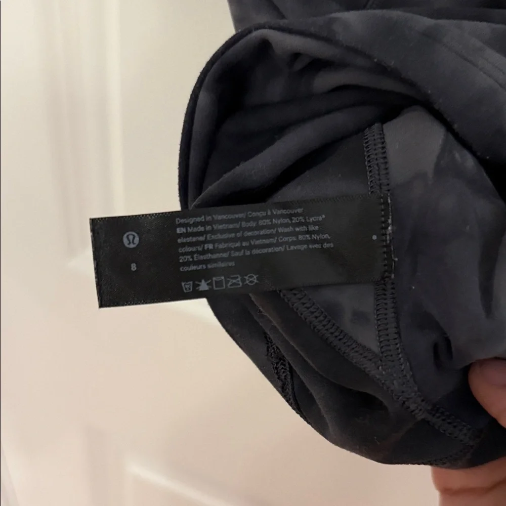 lululemon Align Short Sleeved Black and Gray Shirt - Size 8 - Picture 3 of 7